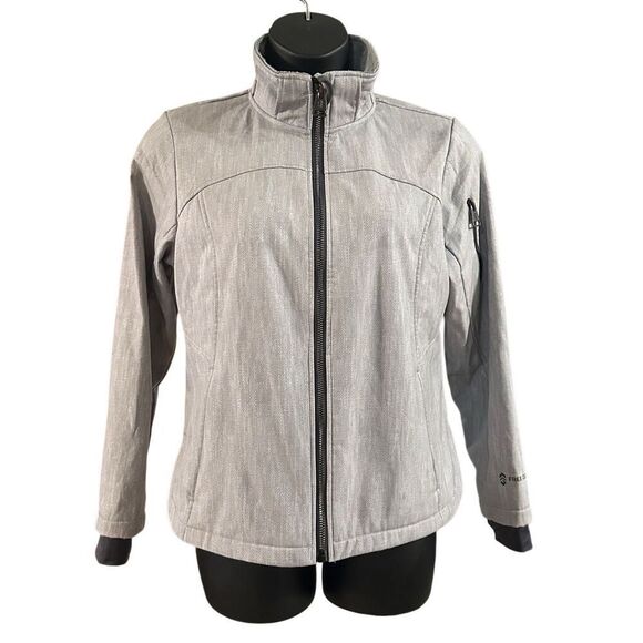 Free Country Women's Gray Free Cycle Soft Shell Fleece Lined Zip Jacket Large - Picture 1 of 8